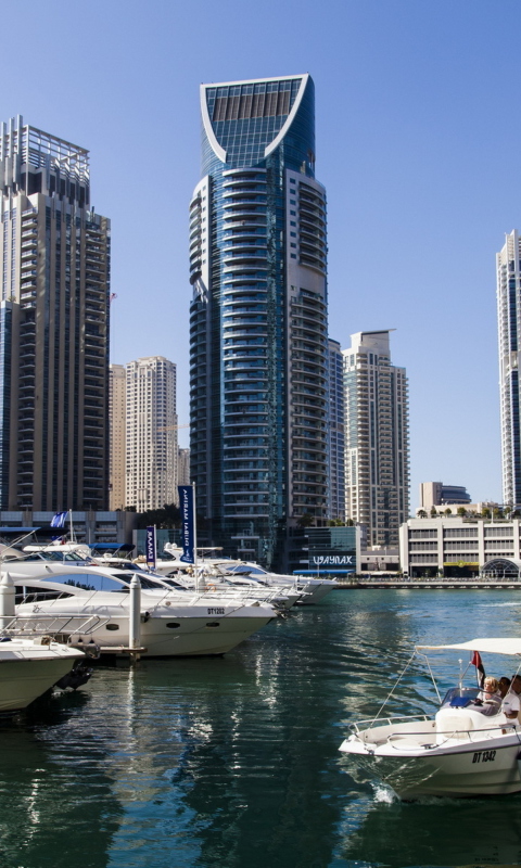 Sfondi United Arab Emirates, Dubai, Wispy Marina 480x800
