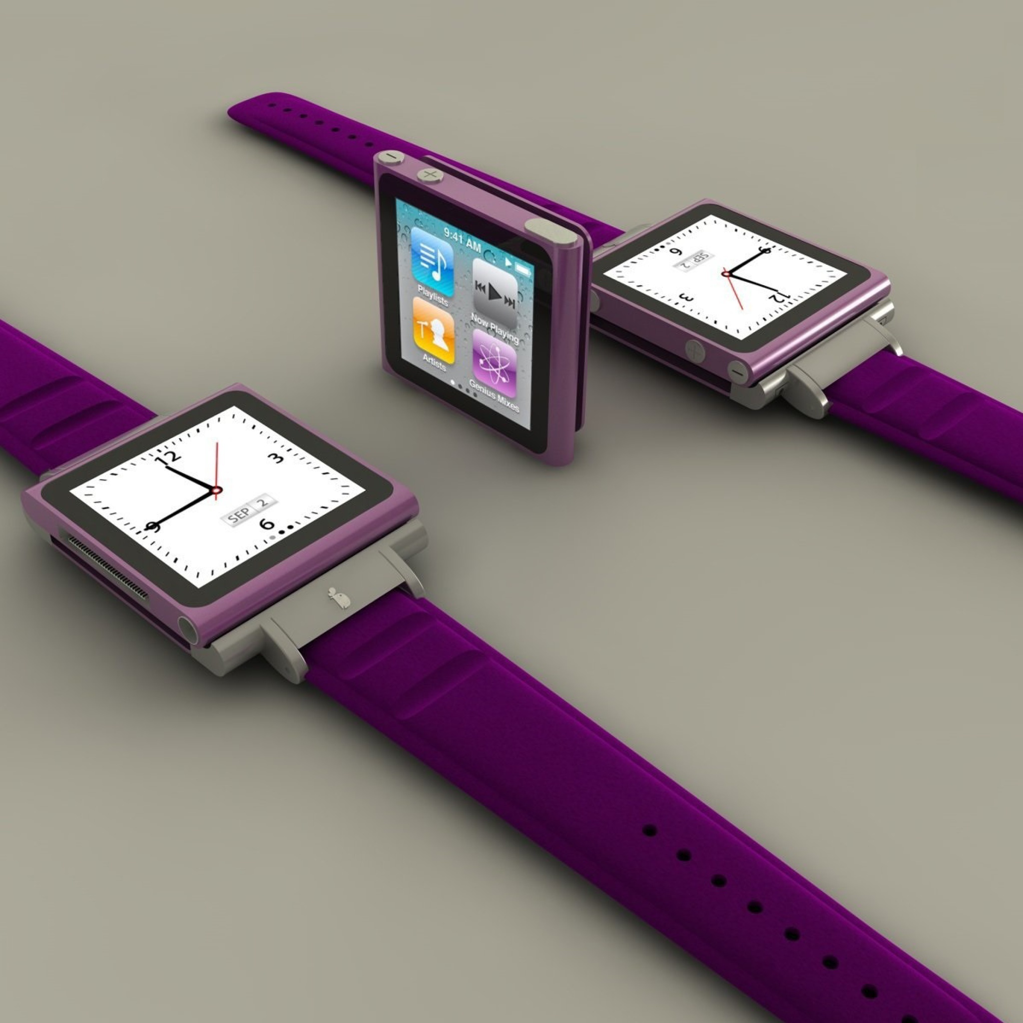 Das Apple Watches and iPod Nano Wallpaper 2048x2048