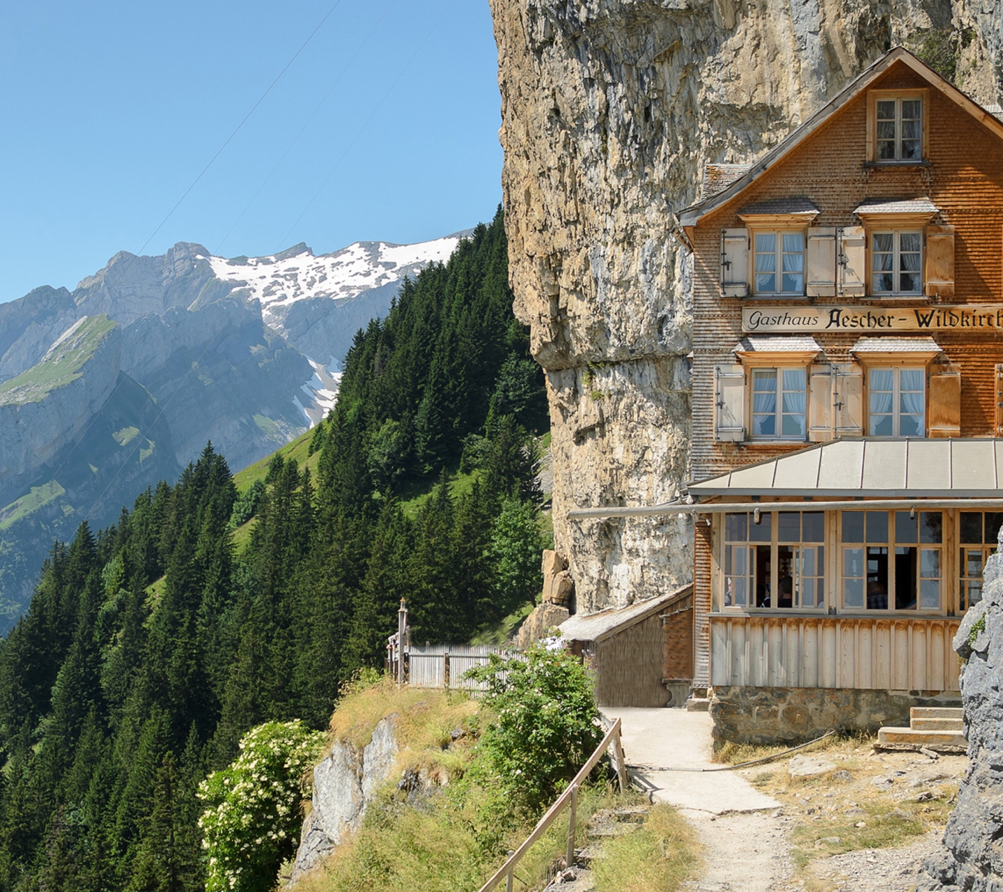 Обои Gasthaus in Schweiz 1440x1280