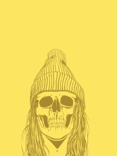 Das Skull In Hat Wallpaper 240x320
