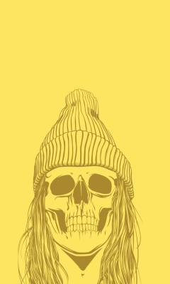 Das Skull In Hat Wallpaper 240x400