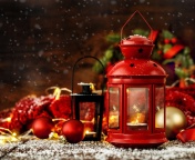 Fondo de pantalla Christmas candles with holiday decor 176x144