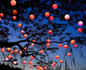 Das Chinese New Year Lanterns Wallpaper 176x144