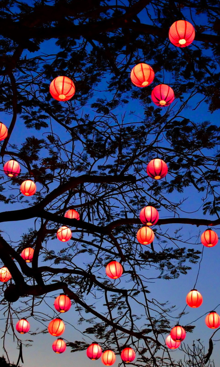 Das Chinese New Year Lanterns Wallpaper 768x1280