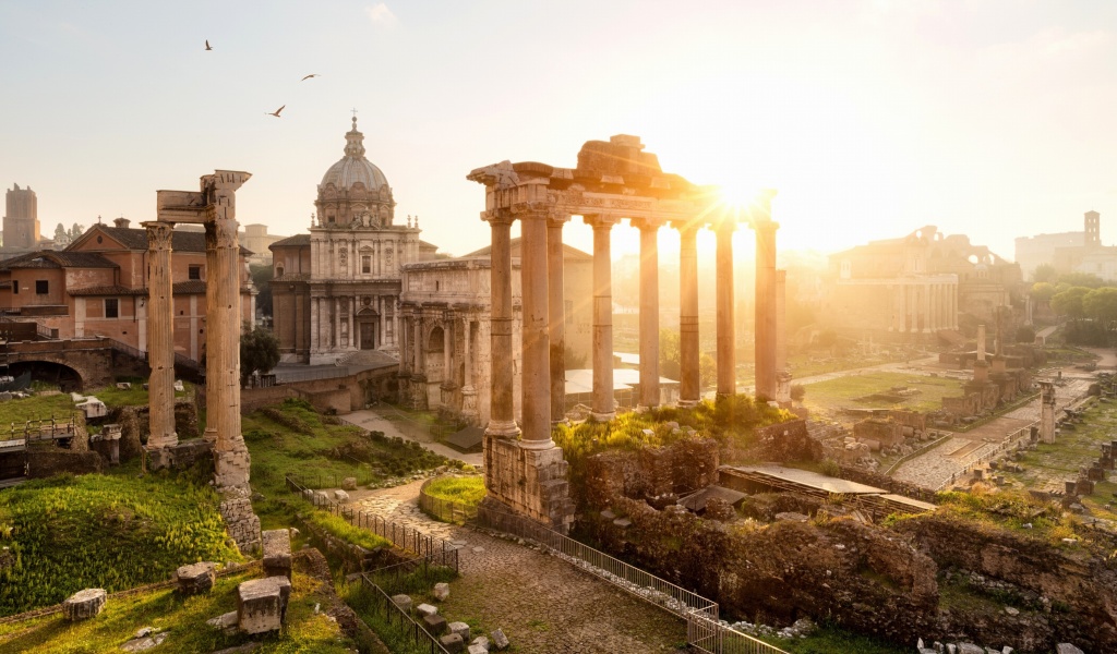 Fondo de pantalla Roman Forum in Rome Italy 1024x600