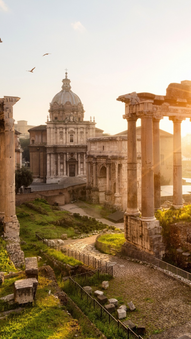 Das Roman Forum in Rome Italy Wallpaper 640x1136
