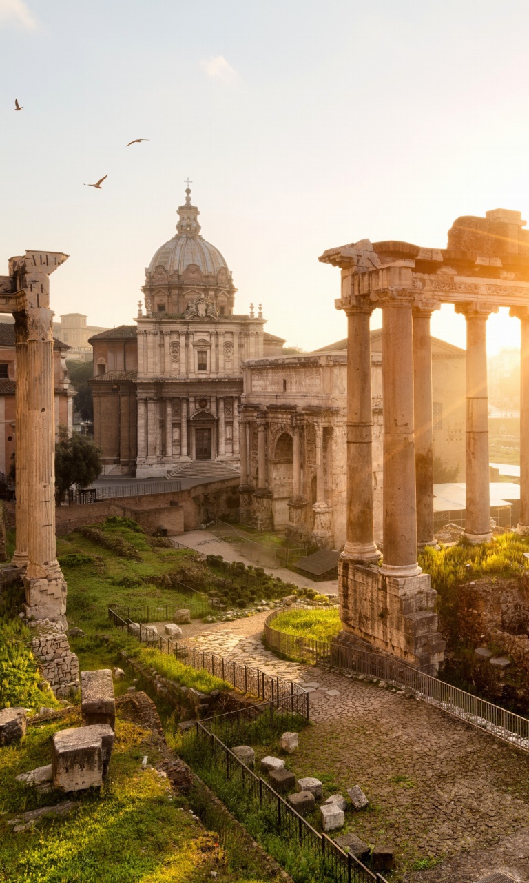 Обои Roman Forum in Rome Italy 768x1280