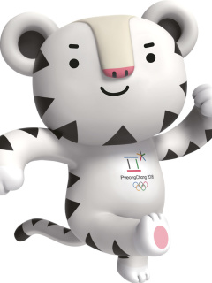 Sfondi 2018 Winter Olympics Pyeongchang Mascot 240x320