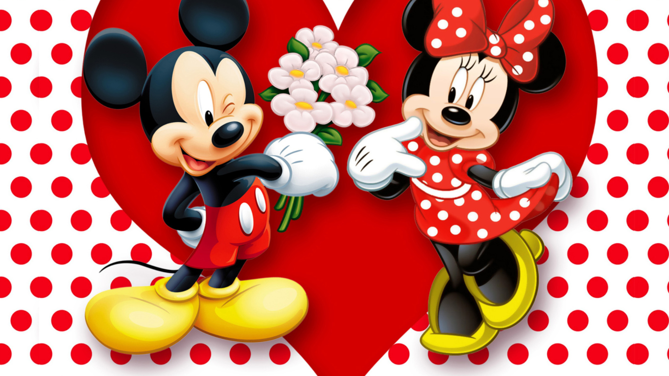 Screenshot №1 pro téma Mickey And Minnie Mouse 1366x768