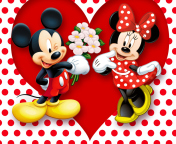 Das Mickey And Minnie Mouse Wallpaper 176x144