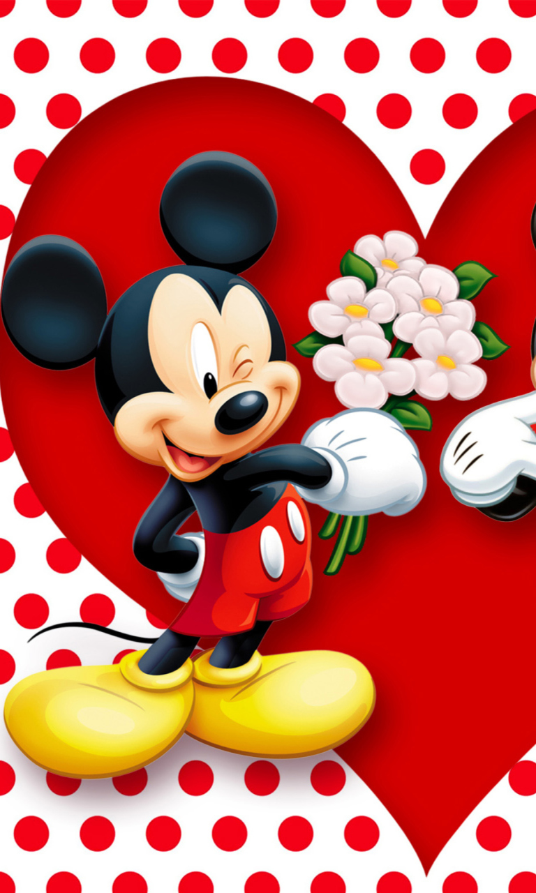 Обои Mickey And Minnie Mouse 768x1280
