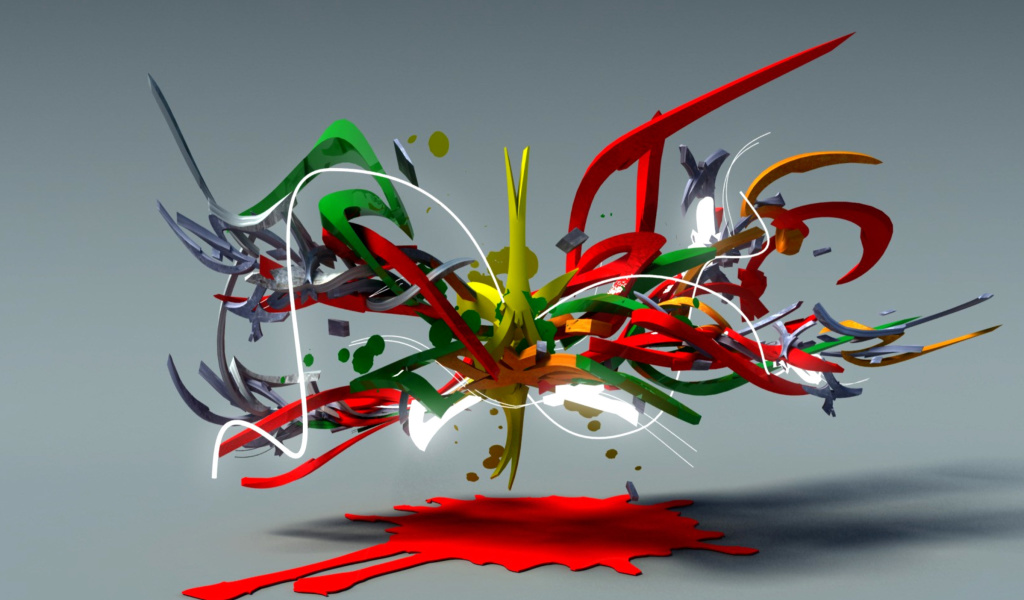 Das Graffiti 3D Wallpaper 1024x600