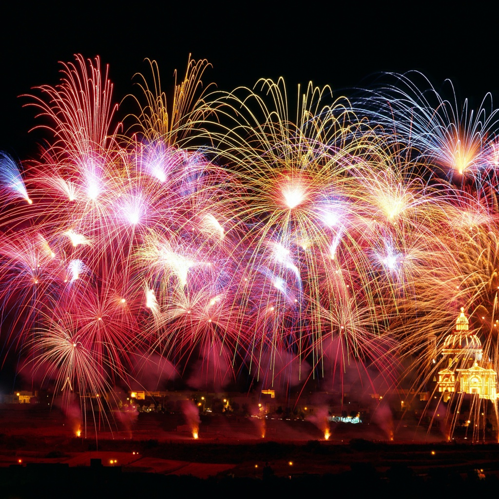 New Years Fireworks wallpaper 1024x1024