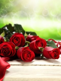 Das Red Roses for Valentines Day Wallpaper 240x320