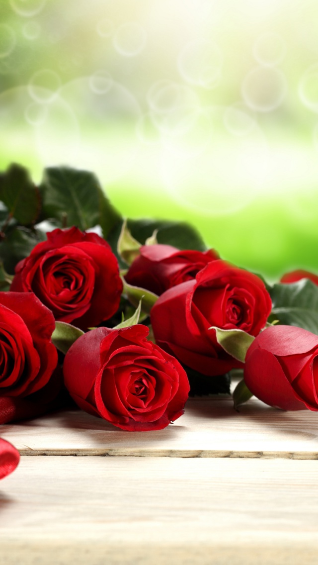 Das Red Roses for Valentines Day Wallpaper 640x1136