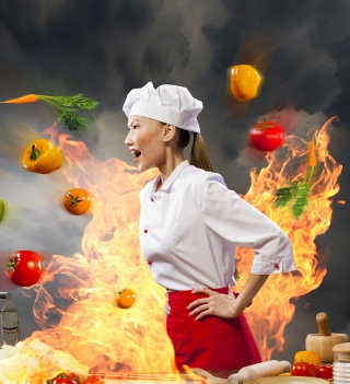 Kostenloses Asian Chef Girl Wallpaper für 128x128