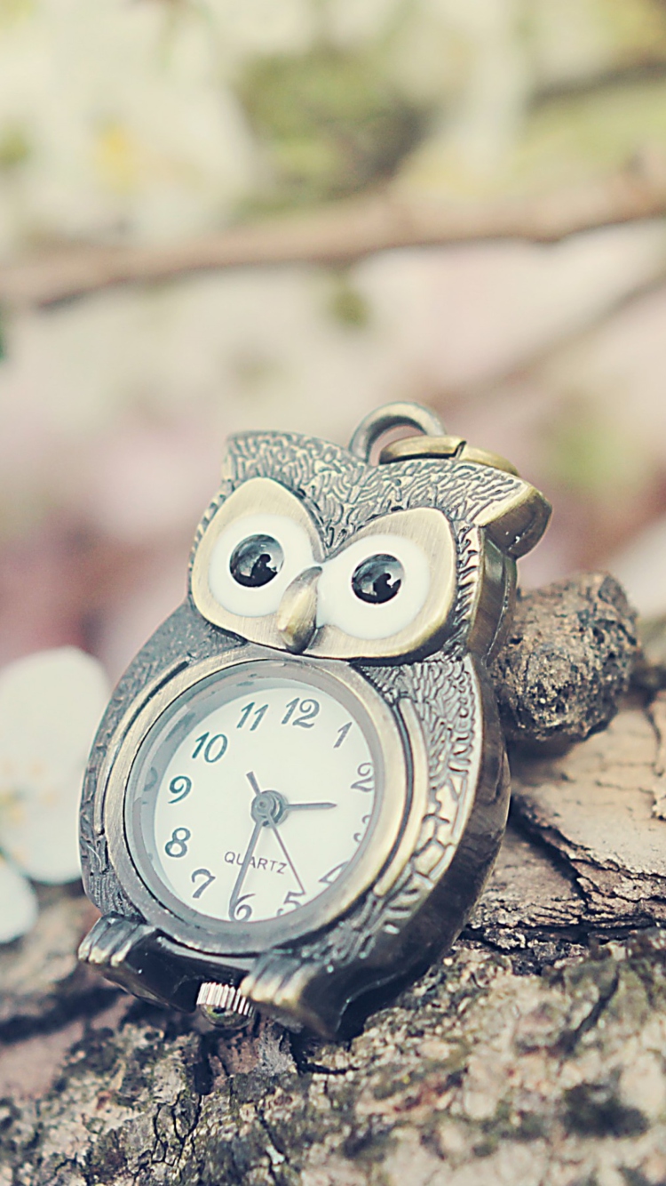 Das Vintage Owl Watch Wallpaper 750x1334