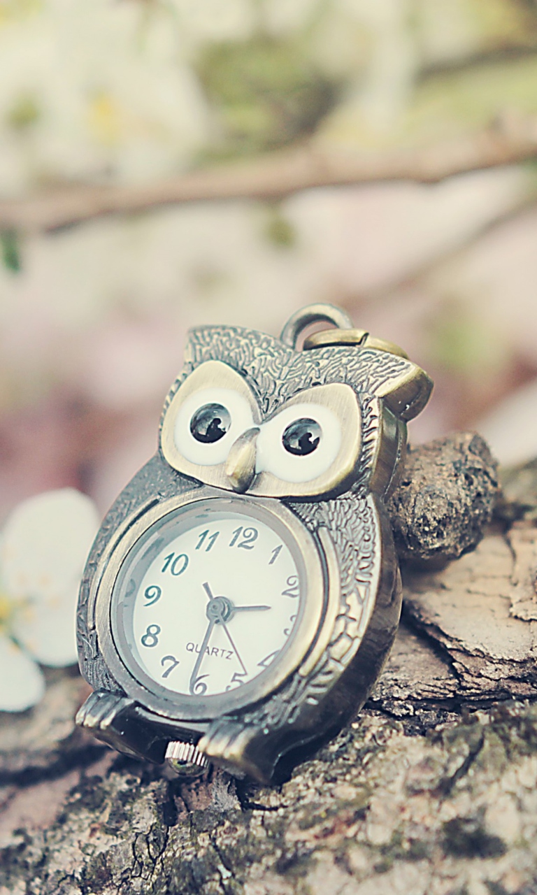 Das Vintage Owl Watch Wallpaper 768x1280