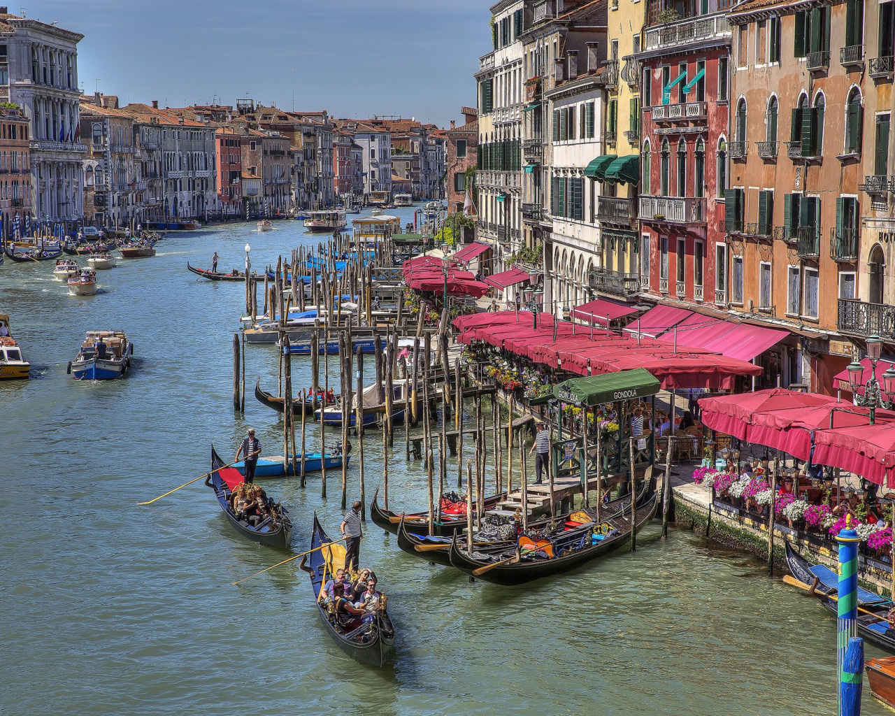 Обои Venice Canals Painting 1280x1024