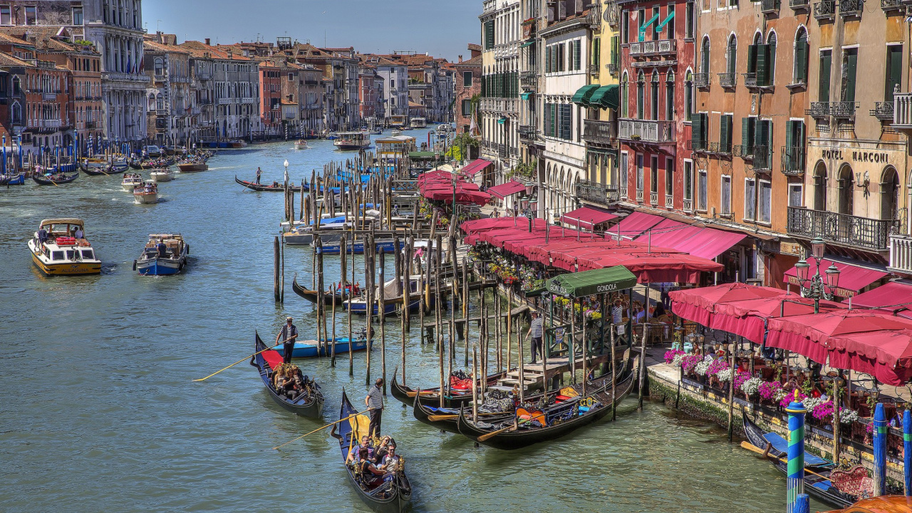 Fondo de pantalla Venice Canals Painting 1280x720