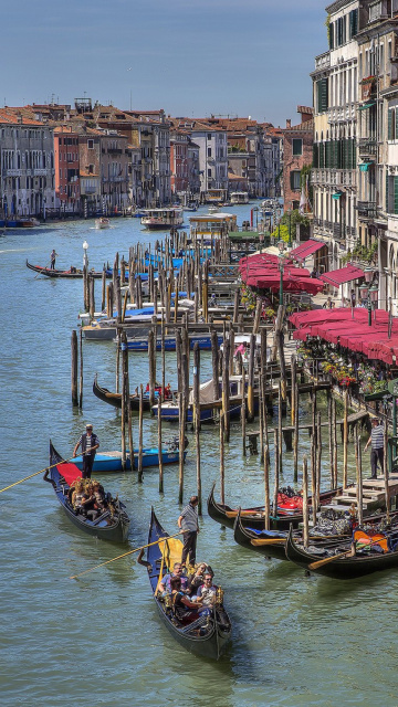 Fondo de pantalla Venice Canals Painting 360x640