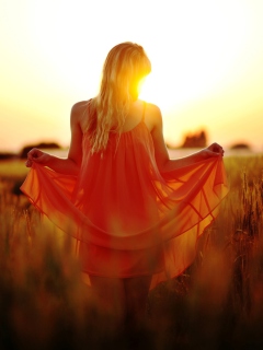 Das Sunset Girl Wallpaper 240x320