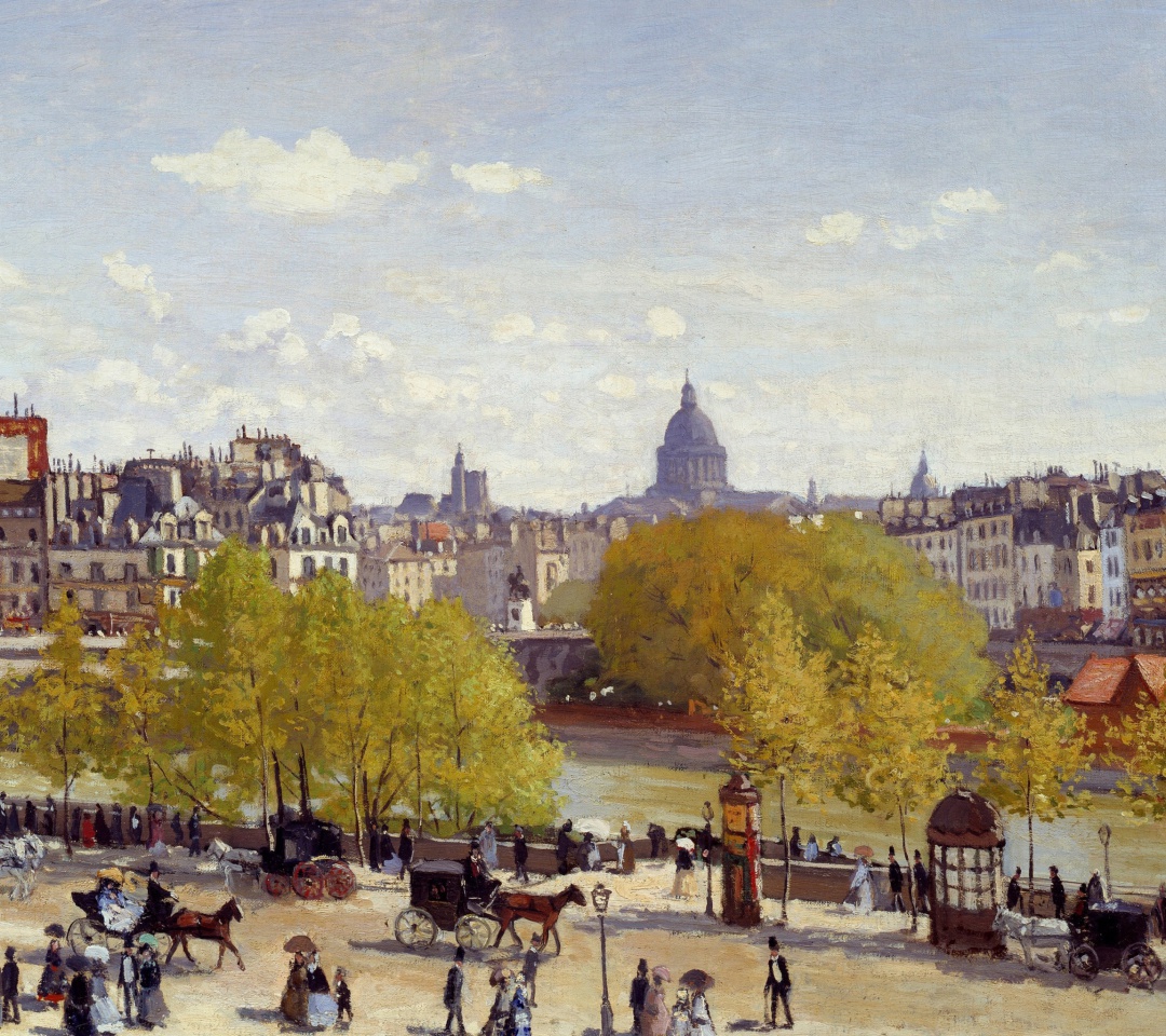 Sfondi Claude Monet - Quai du Louvre 1080x960