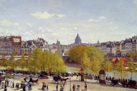 Обои Claude Monet - Quai du Louvre 480x320