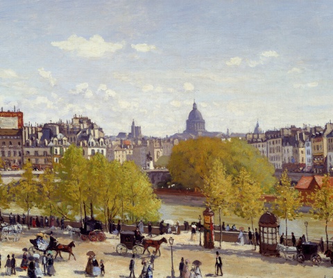 Sfondi Claude Monet - Quai du Louvre 480x400