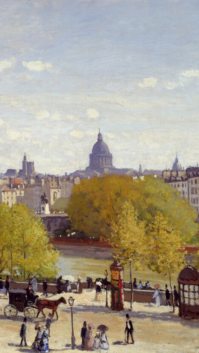 Sfondi Claude Monet - Quai du Louvre 640x1136