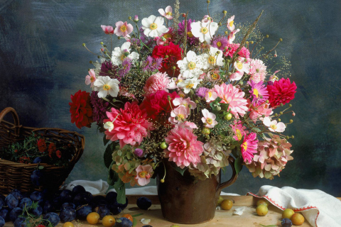 Das Aster Bouquet Wallpaper 480x320