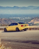 Yellow Bmw M3 E90 Mountain Road screenshot #1 128x160