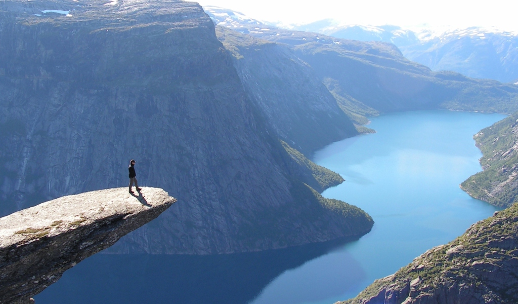 Norway Fjord Aeral View wallpaper 1024x600