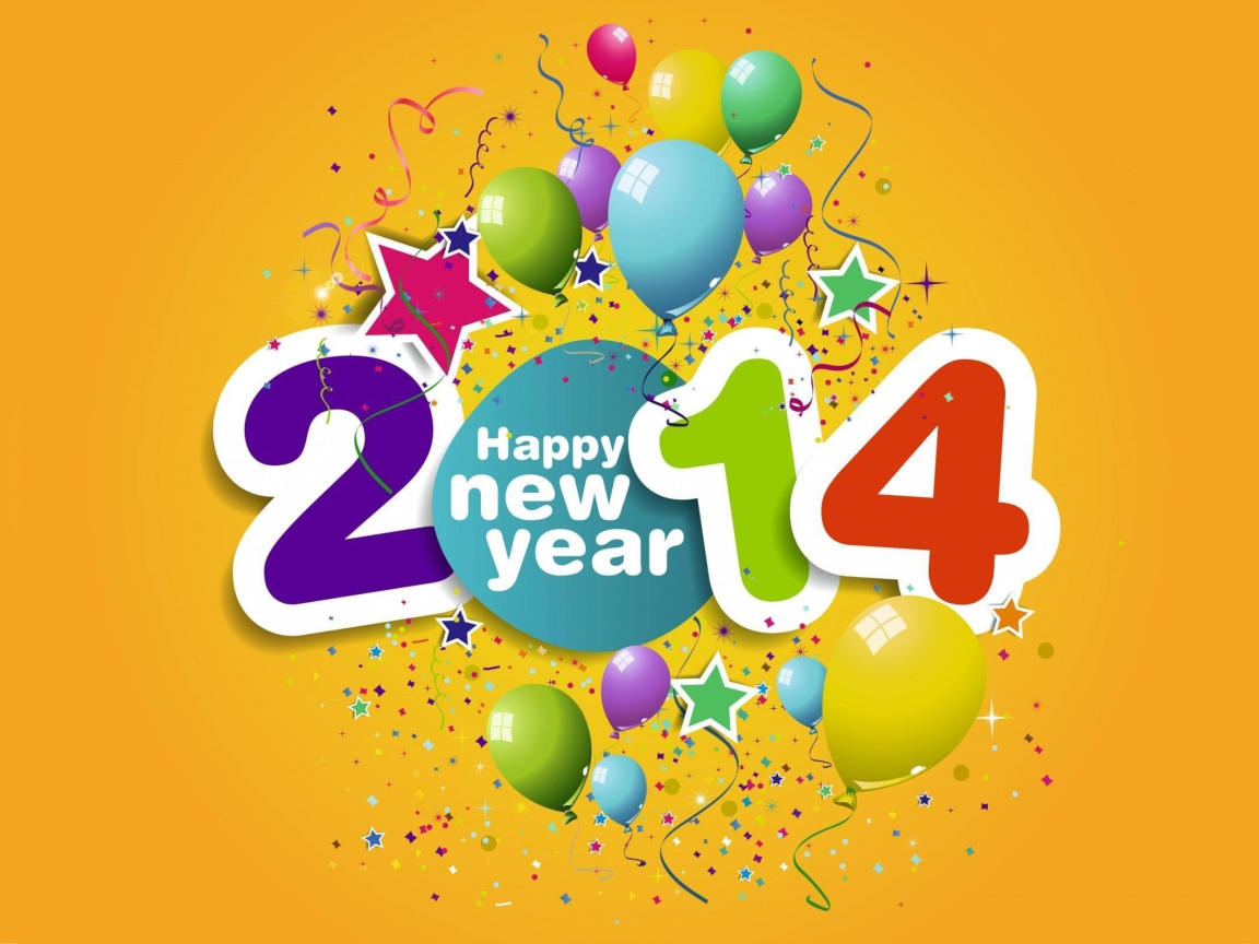 Das Happy New Year 2014 Wallpaper 1152x864