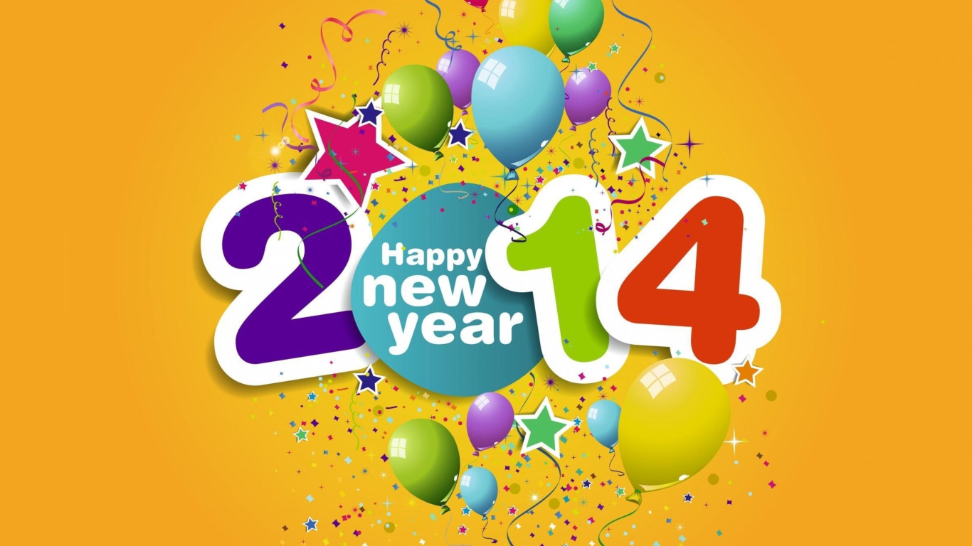 Das Happy New Year 2014 Wallpaper 1366x768