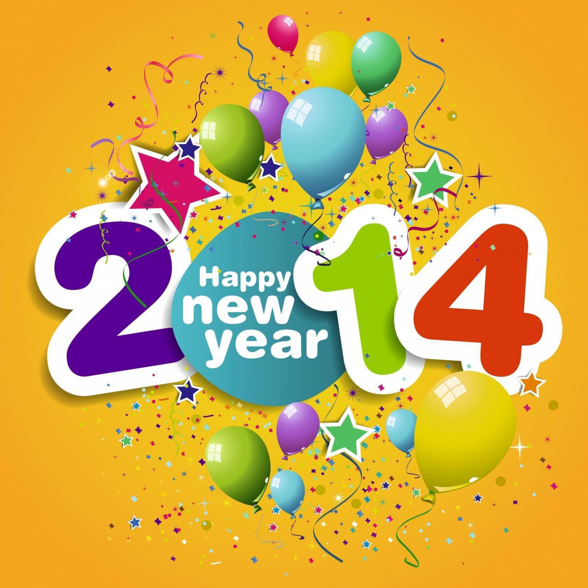 Das Happy New Year 2014 Wallpaper 2048x2048