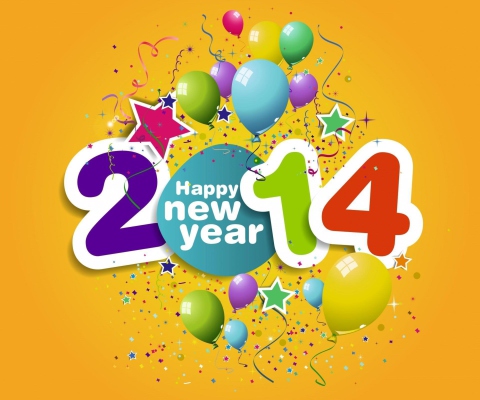 Das Happy New Year 2014 Wallpaper 480x400