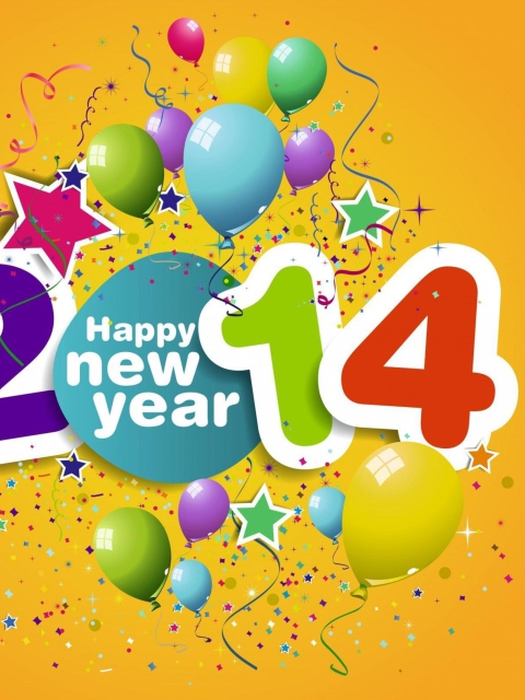 Das Happy New Year 2014 Wallpaper 480x640