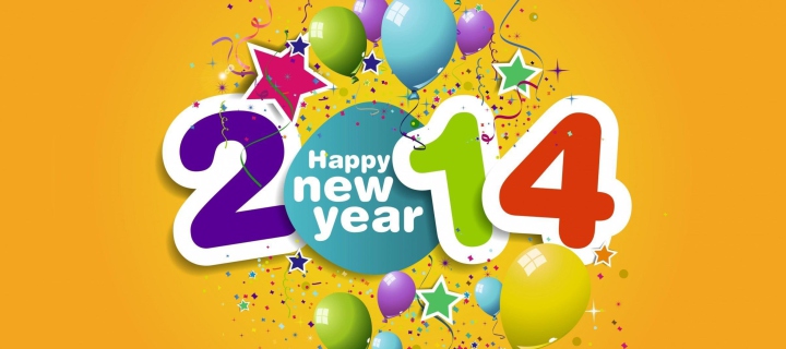 Das Happy New Year 2014 Wallpaper 720x320