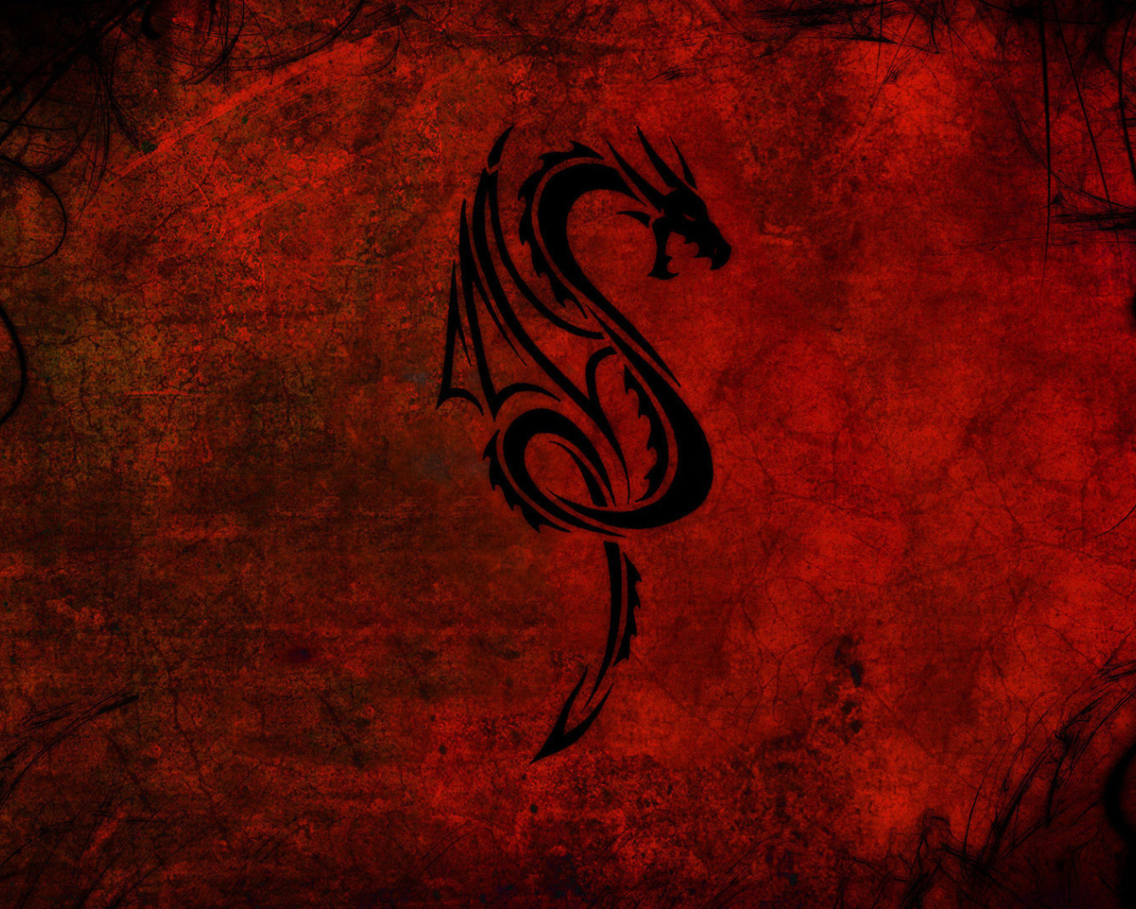 Das Tribal Dragon Wallpaper 1280x1024