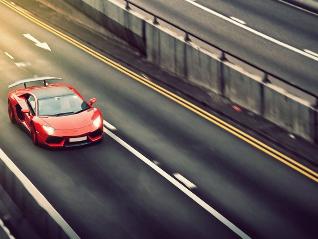 Red Lamborghini Aventador screenshot #1 640x480