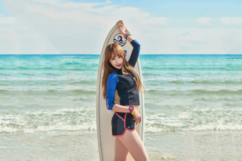 Korean Surfer Girl wallpaper 480x320