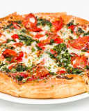 Pizza with spinach wallpaper 128x160