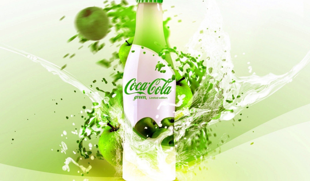 Das Coca Cola Apple Flavor Wallpaper 1024x600