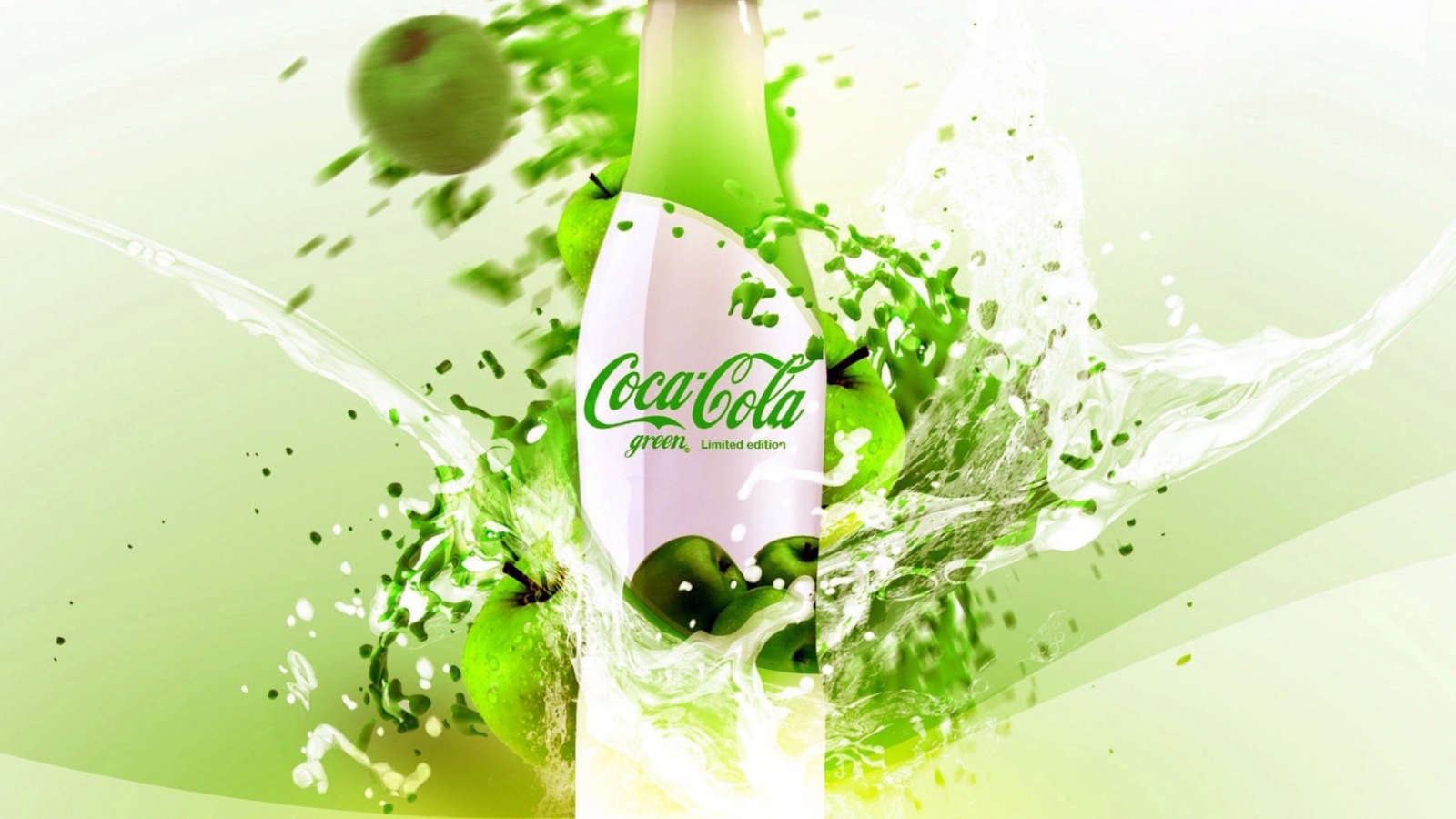 Fondo de pantalla Coca Cola Apple Flavor 1600x900