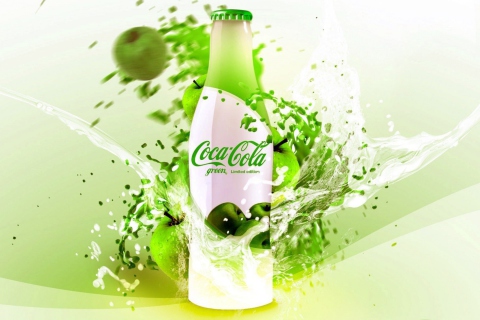 Das Coca Cola Apple Flavor Wallpaper 480x320