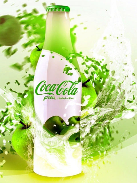 Das Coca Cola Apple Flavor Wallpaper 480x640