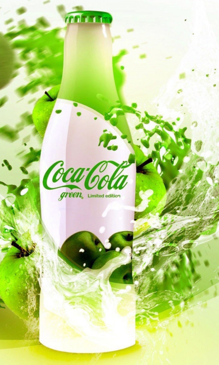 Das Coca Cola Apple Flavor Wallpaper 768x1280