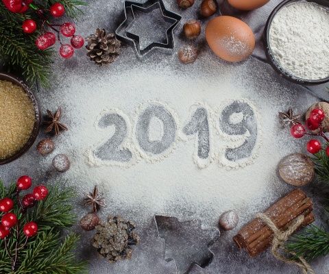 Das New Year Decor 2019 Wallpaper 480x400