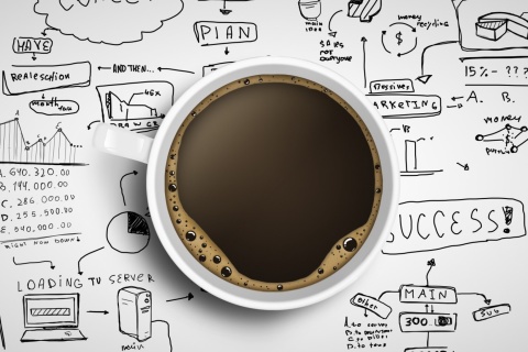 Das Coffee and Motivation Board Wallpaper 480x320